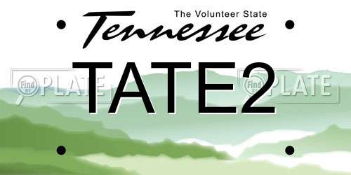 TATE2 Tennessee License Plate