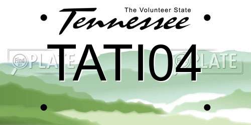 TATI04 Tennessee License Plate