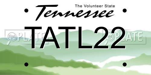TATL22 Tennessee License Plate