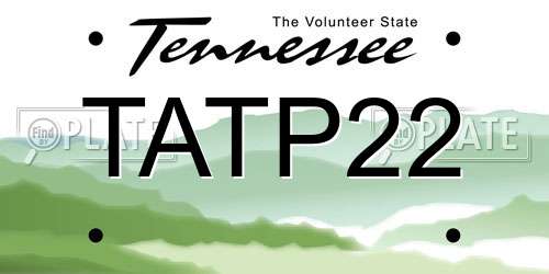 TATP22 Tennessee License Plate