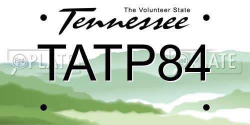 TATP84 Tennessee License Plate