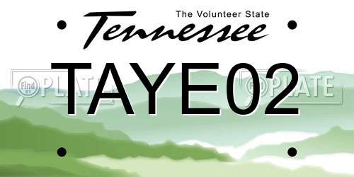 TAYE02 Tennessee License Plate