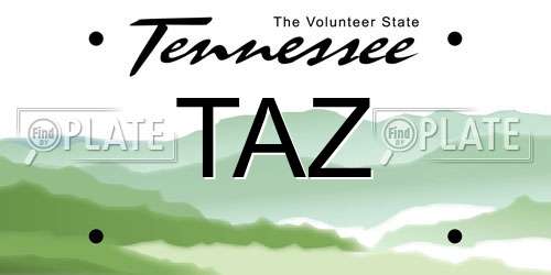 TAZ Tennessee License Plate