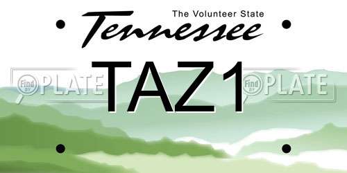 TAZ1 Tennessee License Plate