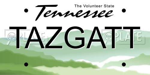 TAZGATT Tennessee License Plate