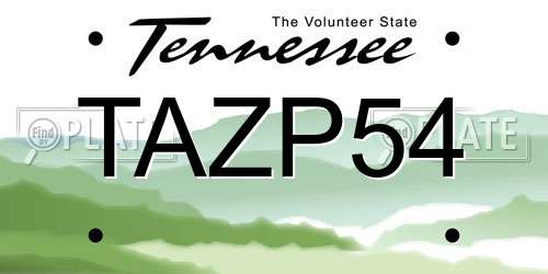 TAZP54 Tennessee License Plate