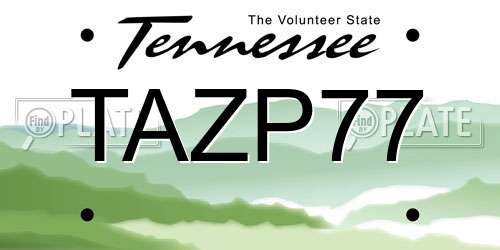 TAZP77 Tennessee License Plate