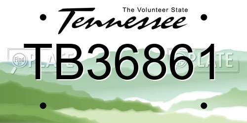 TB36861 Tennessee License Plate