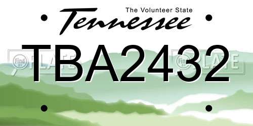 TBA2432 Tennessee License Plate