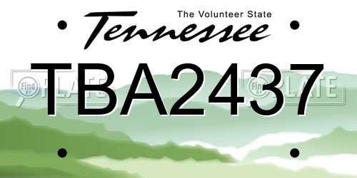TBA2437 Tennessee License Plate
