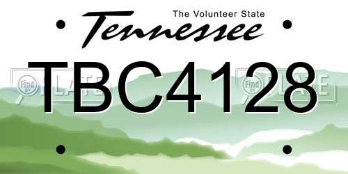 TBC4128 Tennessee License Plate