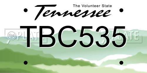 TBC535 Tennessee License Plate