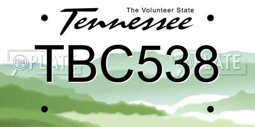 TBC538 Tennessee License Plate