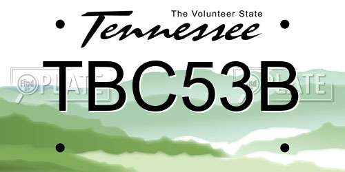 TBC53B Tennessee License Plate