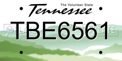 TBE6561 Tennessee License Plate