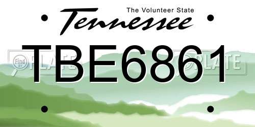 TBE6861 Tennessee License Plate