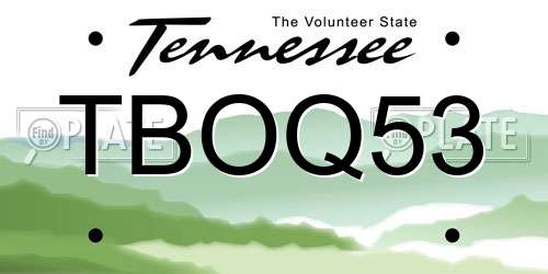 TBOQ53 Tennessee License Plate