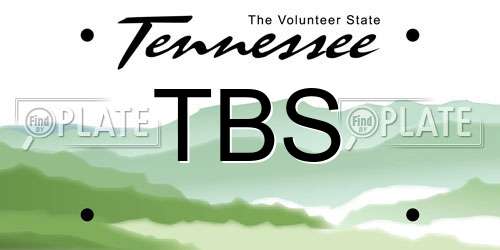 TBS Tennessee License Plate