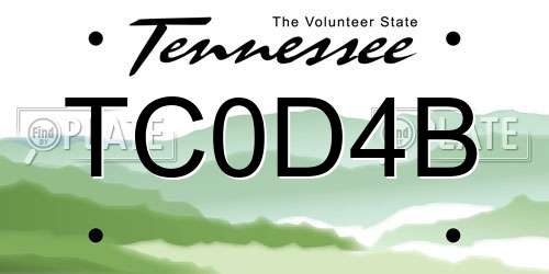 TC0D4B Tennessee License Plate