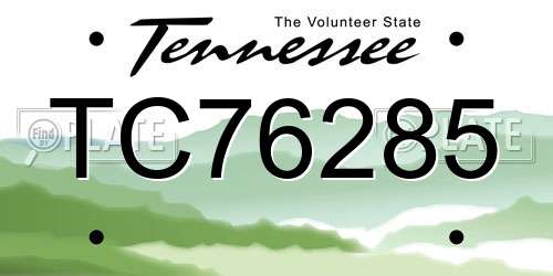 TC76285 Tennessee License Plate