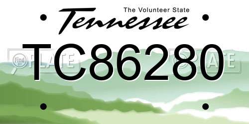 TC86280 Tennessee License Plate