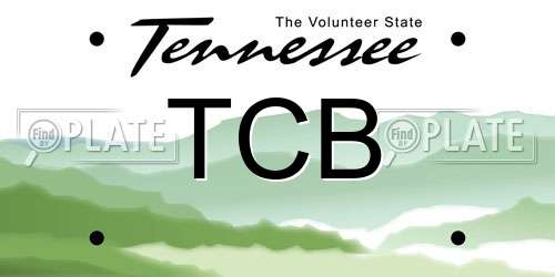 TCB Tennessee License Plate