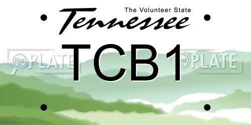 TCB1 Tennessee License Plate