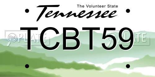TCBT59 Tennessee License Plate