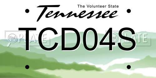 TCD04S Tennessee License Plate