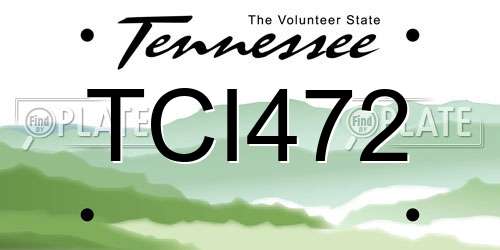 TCI472 Tennessee License Plate