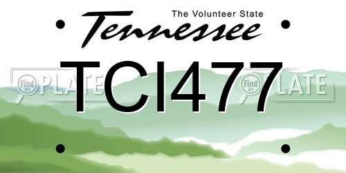 TCI477 Tennessee License Plate