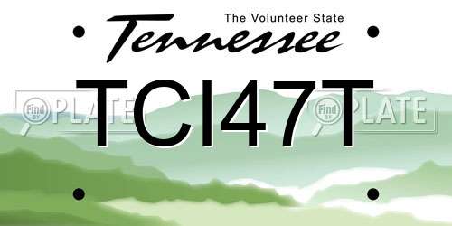 TCI47T Tennessee License Plate