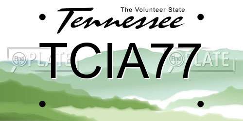TCIA77 Tennessee License Plate