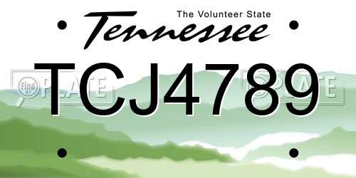 TCJ4789 Tennessee License Plate