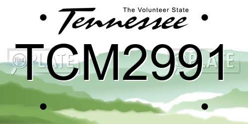 TCM2991 Tennessee License Plate