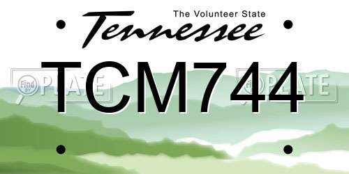 TCM744 Tennessee License Plate