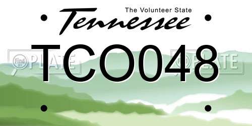 TCO048 Tennessee License Plate