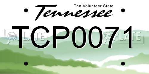 TCP0071 Tennessee License Plate