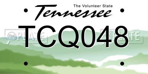 TCQ048 Tennessee License Plate