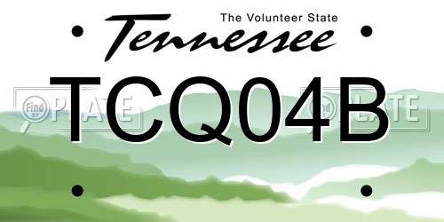 TCQ04B Tennessee License Plate