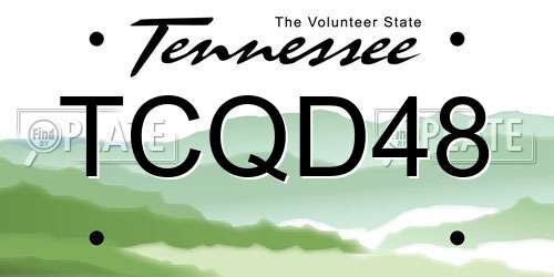 TCQD48 Tennessee License Plate