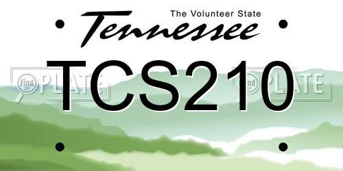 TCS210 Tennessee License Plate