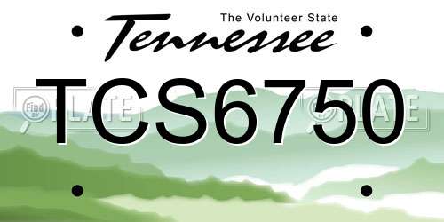 TCS6750 Tennessee License Plate