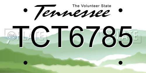 TCT6785 Tennessee License Plate