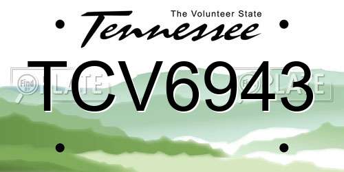 TCV6943 Tennessee License Plate