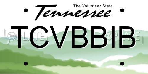 TCVBBIB Tennessee License Plate