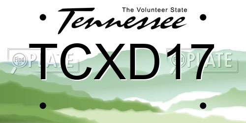TCXD17 Tennessee License Plate
