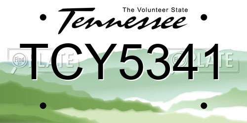 TCY5341 Tennessee License Plate