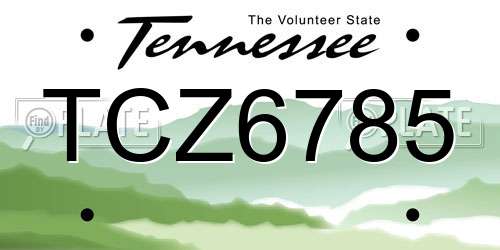 TCZ6785 Tennessee License Plate