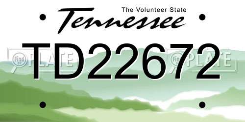 TD22672 Tennessee License Plate